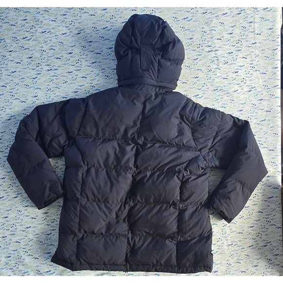 LL Bean Mens Goose Down Puffer Jacket Black Hooded Winter Coat Large Regular L - Picture 2 of 3